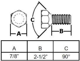 5/8-18 X 2-1/2" WHEEL BOLT-ZINC