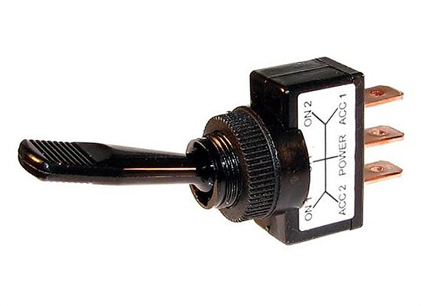 20 A. ON-OFF-ON TOGGLE SWITCH S.P.D.T.