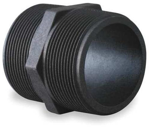 1/2" CLOSE BLACK POLY NIPPLE