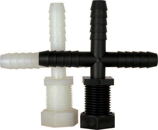 NOZZLE TEE-3 BARBS 3/8" W/NUT-POLY